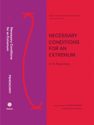 cover image of Necessary Conditions for an Extremum